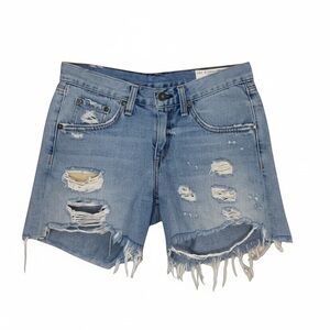 Rag & Bone Distressed Denim Boyfriend Shorts